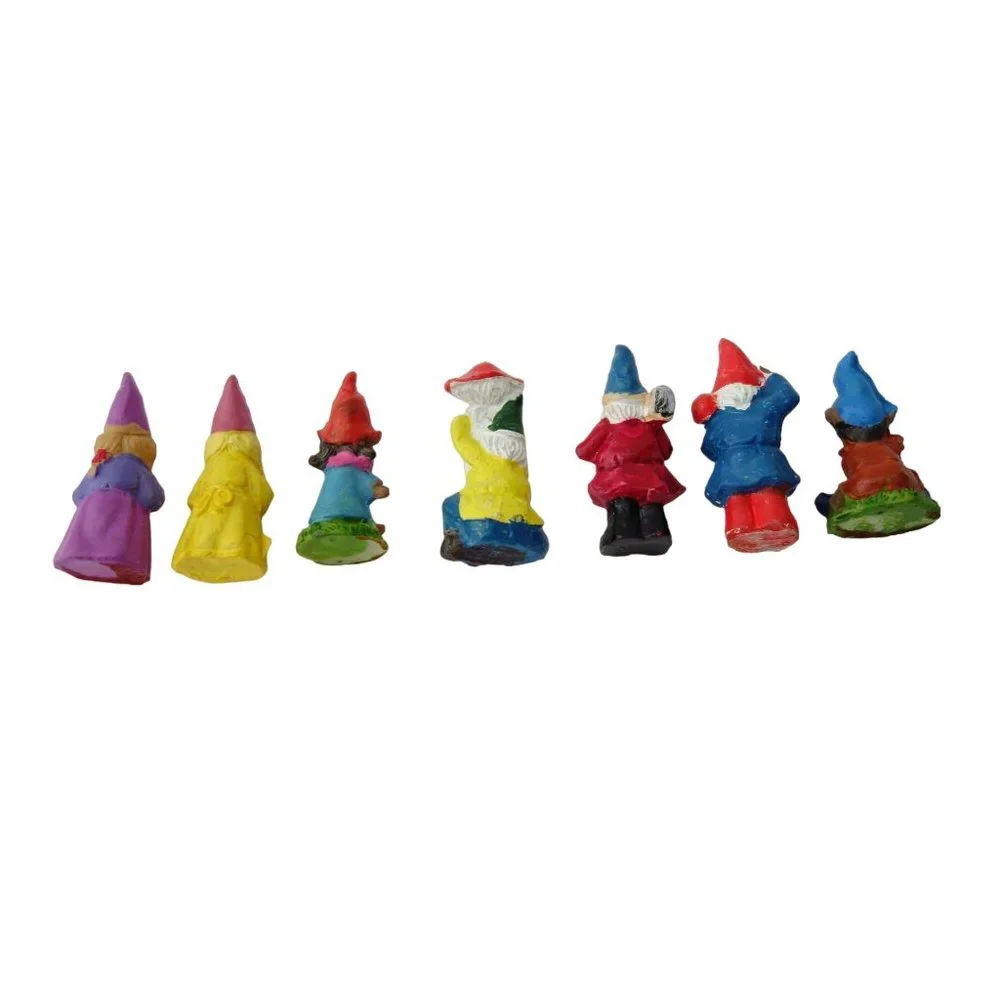 Assorted‎ Mixed Lot of 7 Resin Miniature Dollhouse Fairy Garden Gnome Figurines
